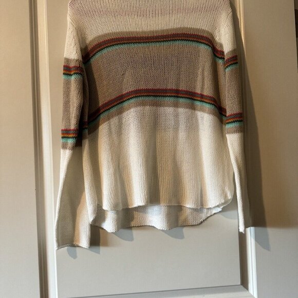 Wooden Ships Paola Buendia Rainbow Heart Sweater Cotton Blend Womens M/L - Picture 2 of 4